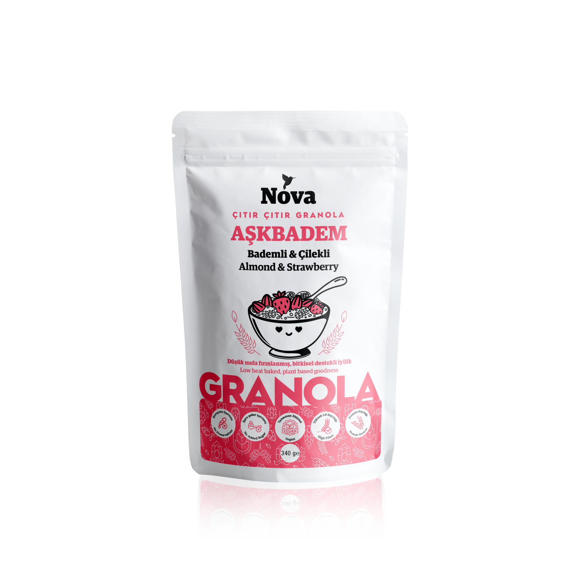 ''Aşkbadem'' Bademli ve Çilekli Granola - 340 Gr.