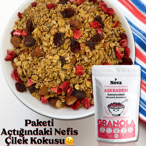 ''Aşkbadem'' Bademli ve Çilekli Granola - 340 G.