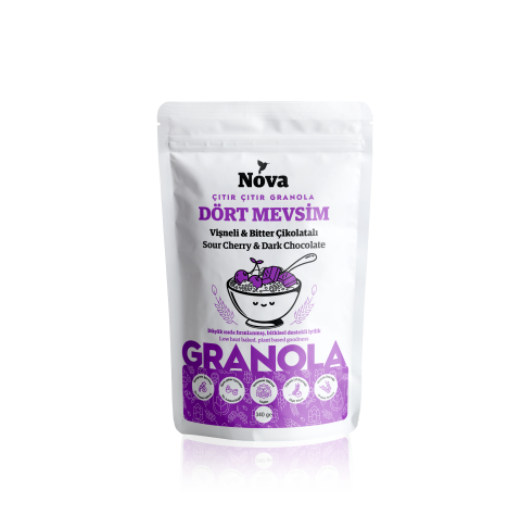 Dört Mevsim- Bitter Çikolatalı ve Vişneli Granola - 340 G.