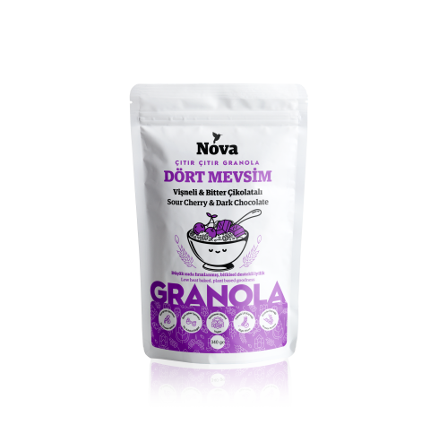 Dört Mevsim- Bitter Çikolatalı ve Vişneli Granola - 340 G.