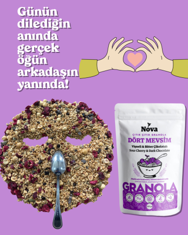 Dört Mevsim- Bitter Çikolatalı ve Vişneli Granola - 340 Gr.