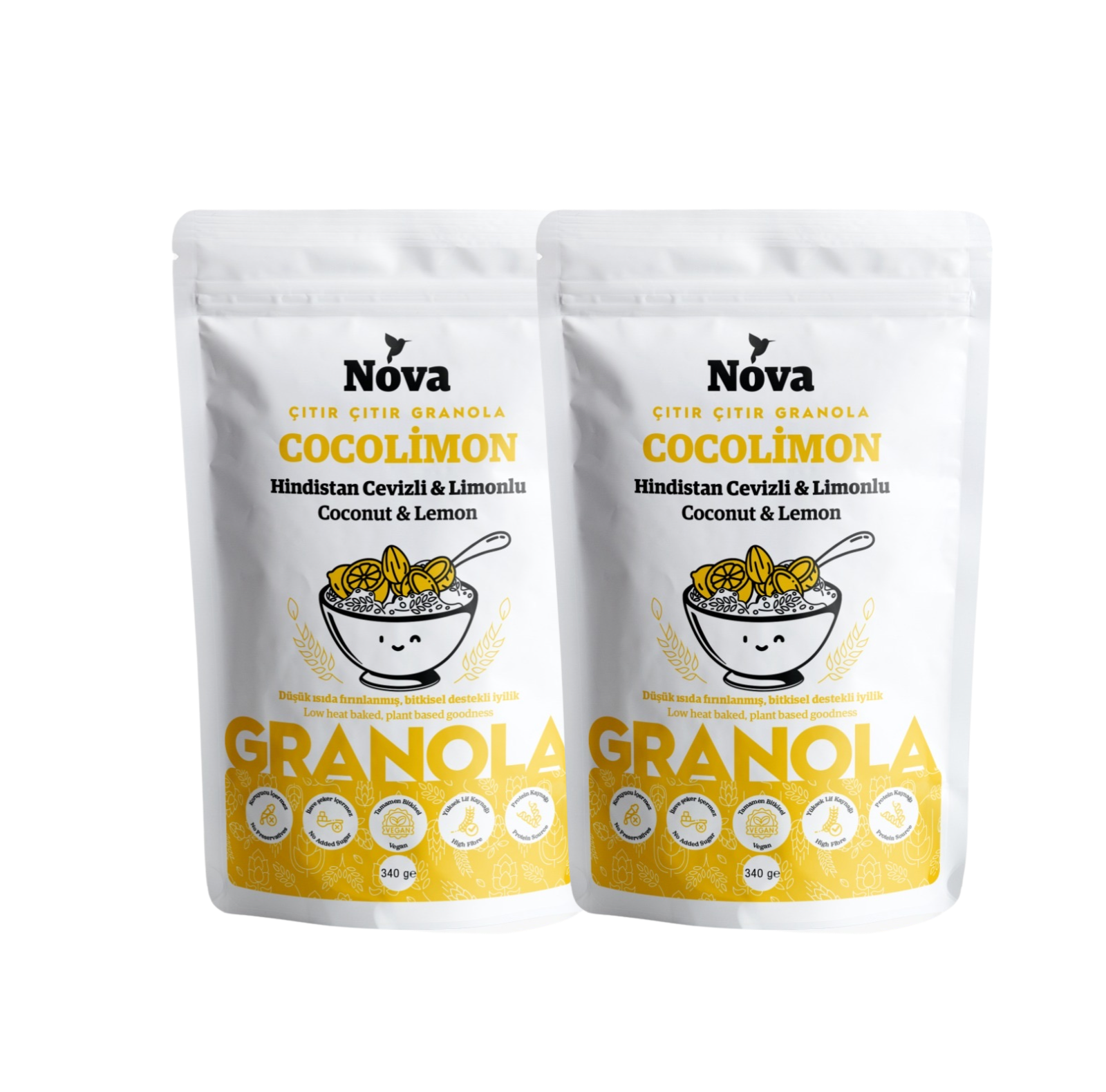 ''Cocolimon'' Hindistan Cevizli ve Limonlu Granola - 340 Gr. 2'li Paket