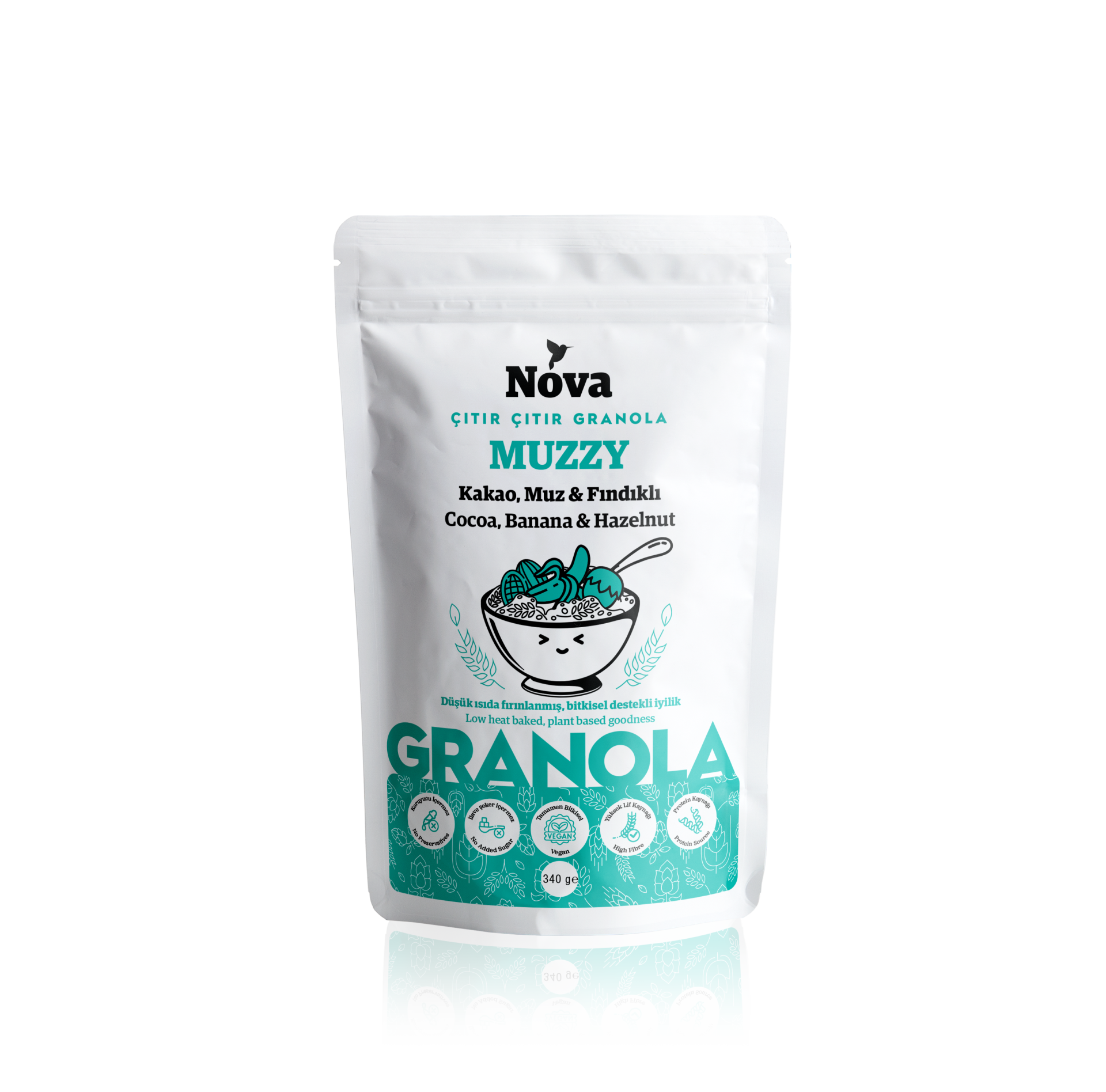 ''Muzzy'' Kakao, Muz ve Fındıklı Granola - 340 G.