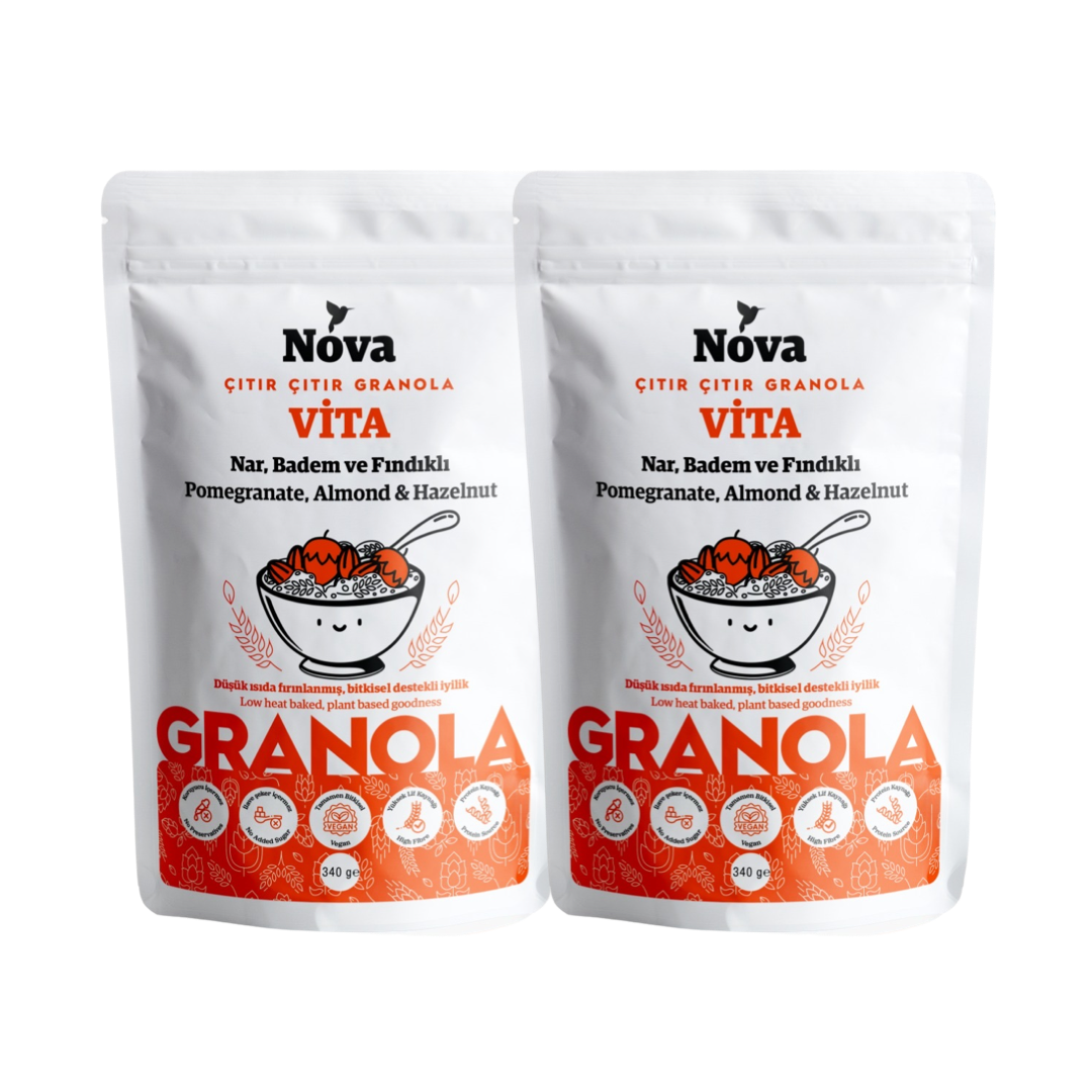 ''Vita'' Nar, Badem ve Fındıklı Granola - 340 Gr. 2'li Paket
