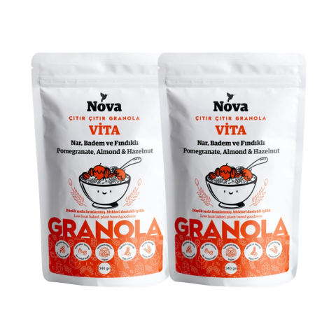 ''Vita'' Nar, Badem ve Fındıklı Granola - 340 Gr. 2'li Paket
