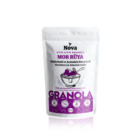 ''Mor Rüya'' Böğürtlenli ve Acıbadem Kurabiyeli Granola - 340 G.